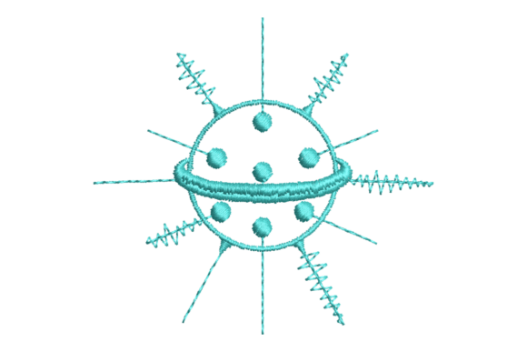 Fantasy Alien or Planet Embroidery: A Playful Design for Small Business Merch