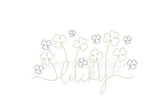 Lucky Clover Line Art Embroidery Design Review for Sweatshirt Branding
