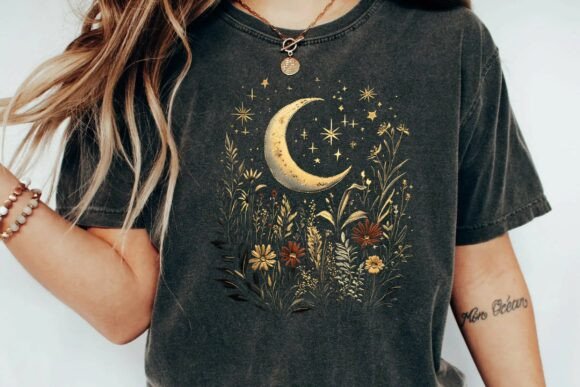 Vintage Celestial Moon Wildflower Embroidery Design Review